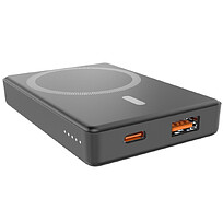 Магнтиный внешний аккумулятор Magnetic с беспроводной зарядкой (5W), 5000 Mah, черный