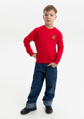 Свитшот детский STAN футер без начёса, 260, 63J, Красный,  (14)  (6 лет)
