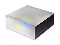 Подарочная коробка с голографическим шубером без печати Aurora, L, 260х260х100 мм.