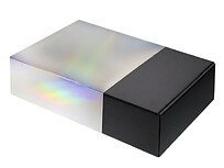 Подарочная коробка с голографическим шубером без печати Aurora, L, 260х260х100 мм.