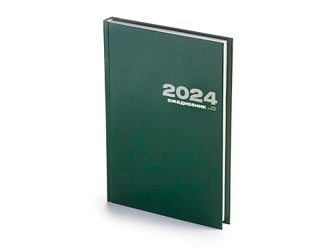Ежедневник А5 датированный Бумвинил 2026, зеленый