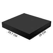 Подарочная коробка, размер 29,7*28,0*4,5 см, Solution Prestige Magnum Soft Touch с магнитным клапаном под индивидуальную вырубку, черная, с черным ложементом