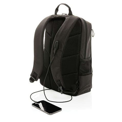 Рюкзак для ноутбука Impact Lima из rPET AWARETM, RFID, 15.6 , черный