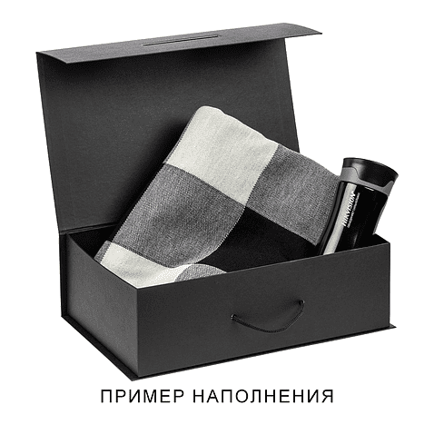 Подарочная коробка, размер 39*26,3*11 см, Solution Prestige Big Case Soft с магнитным клапаном и ручкой , черная