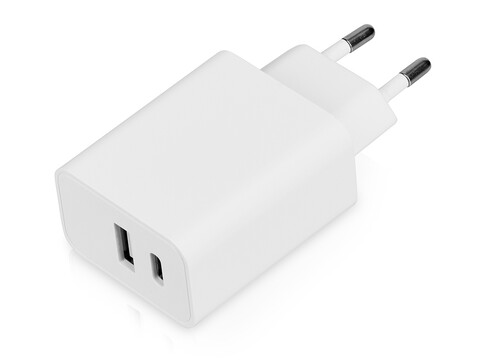 Сетевое зарядное устройство c выходами USB-A и USB-C Recharger, 10 Вт, белый