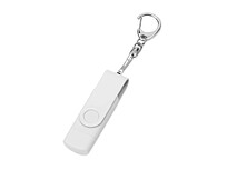 USB-флешка на 32 Гб 3 в 1 поворотный механизм, c двумя дополнительными разъемами MicroUSB и TypeC C с одноцветным металлическим клипом, белый