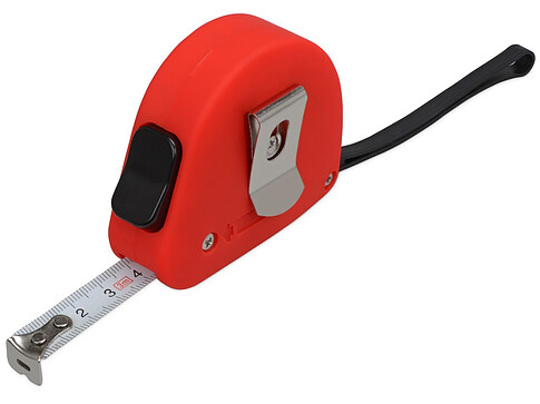 Рулетка 3м Meter, софт-тач, красный