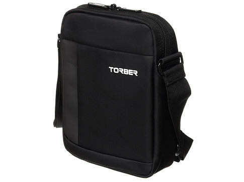 Сумка кросс-боди TORBER, черный, нейлон, 21,5 х 17 х 6 см