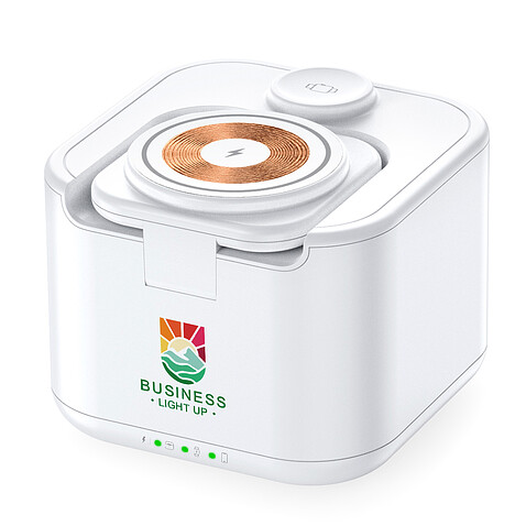 Беспроводная колонка Powerbox 5W с беспроводной зарядкой 15W,белый