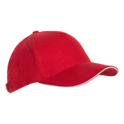 Бейсболка с кантом STAN 5 клиньев хлопок 280, 11K, Красный,  (14)  (56-58/ONE SIZE)