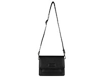 Сумка через плечо женская BUGATTI Elsa, чёрная, воловья кожа/полиэстер, 18,5х8,5х14,5 см