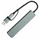 USB-хаб STEM 7 в 1, серый, алюминий