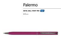 Ручка Palermo шариковая  автоматическая, бордовый металлический корпус, 0,7 мм, синяя