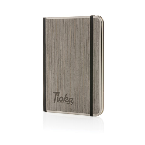 Блокнот Treeline в деревянной обложке FSC®, А5, серый