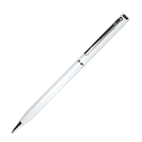 Ручка шариковая SLIM SILVER, белый, серебристый Ручка шариковая SLIM SILVER, белый, серебристый
