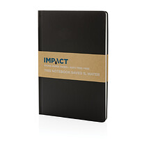 Блокнот Impact из каменной бумаги в твердом переплете, А5, черный