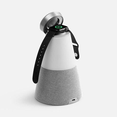 Bluetooth-колонка с беспроводной зарядкой и подсветкой Cone Sonance, серая