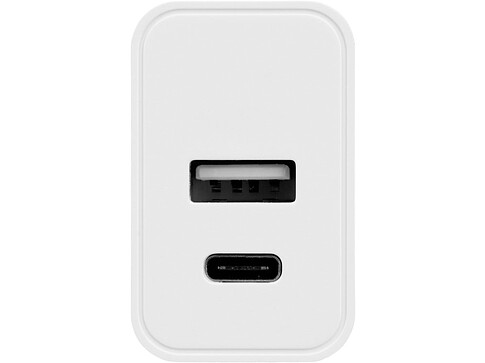 Сетевое зарядное устройство c выходами USB-A и USB-C Recharger, 10 Вт, белый