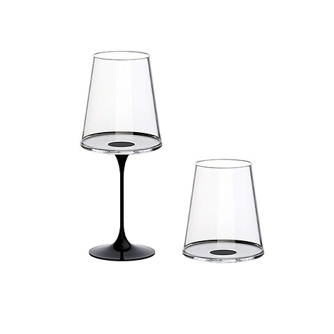 Хрустальный бокал для красного вина на магните Trebonn SplitGlass, 2 шт, 450 мл, черный