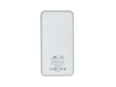 RIVACASE VA2532 (10000 мАч) QC/PD 20W внешний аккумулятор с дисплеем, белый 12/48