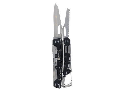 Мультитул Stinger, 105x40 мм, 12 функций, сталь, чёрно-серебристый, в комплекте нейлоновый чехол
