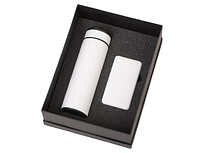 Подарочный набор с термосом и повербанком С1, белый, 5000 mAh