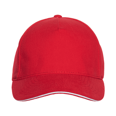 Бейсболка с кантом STAN 5 клиньев хлопок 280, 11K, Красный,  (14)  (56-58/ONE SIZE)