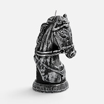Свеча фигурная «Бюст лошади», серебристая