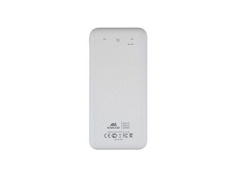 RIVACASE VA2240 (10000mAh) с дисплеем, белый, внешний аккумулятор 12/48