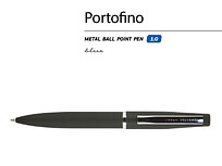 Ручка металлическая шариковая Portofino, софт-тач, 1.0 мм, черный