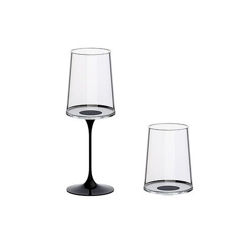 Хрустальный бокал для белого вина на магните Trebonn SplitGlass, 2 шт, 280 мл, черный