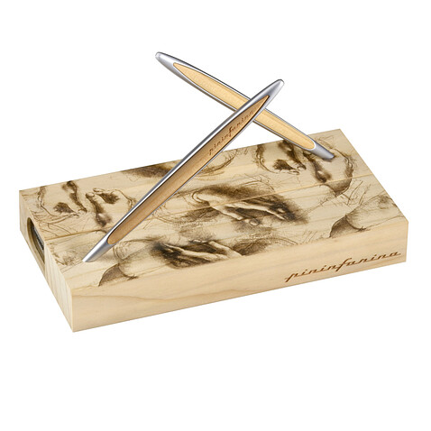 Набор из двух ручек Pininfarina Cambiano BOX CEDARWOOD, бежевый
