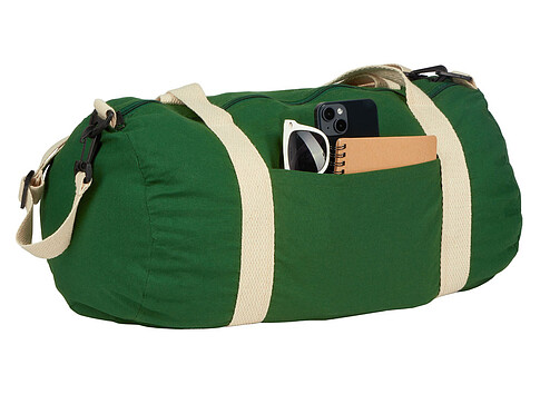 Хлопковая сумка Barrel Duffel, зеленый/бежевый