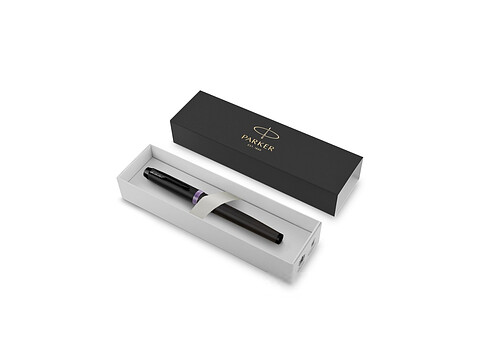 Перьевая ручка Parker IM Vibrant Rings Flame Amethyst Purple, стержень:F, цвет чернил: blue, в подарочной упаковке.