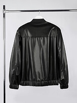 Бомбер из искусственной кожи Univer, черный, XS/S
