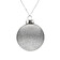 Елочный шар Finery Shine, 8 см, глянцевый серебристый с глиттером