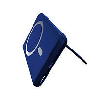 Магнитный внешний аккумулятор Slims с беспроводной зарядкой (15W), 5000 Mah, синий