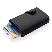 Алюминиевый картхолдер Standard с PU кошельком и защитой RFID, черный