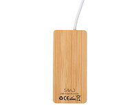 USB хаб с подсветкой лого Reedia S5, 3*USB, 1*Type C, бамбук, черный