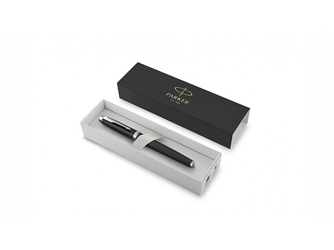 Перьевая ручка Parker IM Mat Black CT, перо: F, цвет чернил: blue, в подарочной упаковке.