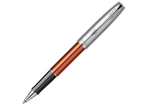 Ручка-роллер Parker Sonnet Essentials Orange SB Steel CT, цвет чернил black,перо: F, в подарочной упаковке.