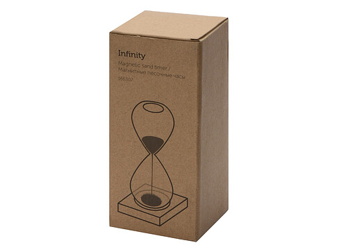 Песочные магнитные часы на деревянной подставке Infinity