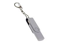 USB-флешка на 8 Гб 2 в 1 поворотный механизм, c дополнительным разъемом Type-C с одноцветным металлическим клипом, белый