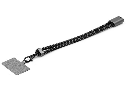 Ремешок-держатель для телефона с зарядным кабелем USB-C - USB-C Lany Wristband Charge Eco, серый