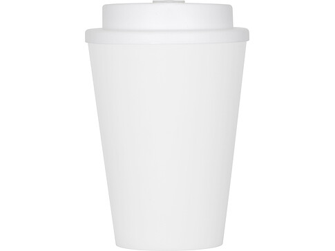 Пластиковый стакан Take away с двойными стенками и крышкой с силиконовым клапаном, 350 мл, белый