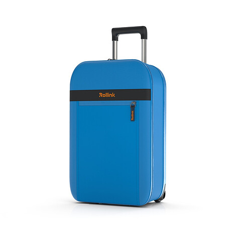 Чемодан складной Rollink Aura 55x40x20 см, 2 колеса, синий, синий