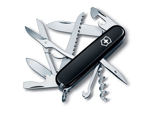 Нож перочинный VICTORINOX Huntsman, 91 мм, 15 функций, чёрный Нож перочинный VICTORINOX Huntsman, 91 мм, 15 функций, чёрный