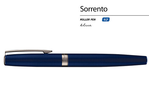 Ручка металлическая роллер  Sorrento, синий матовый