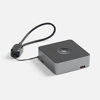Внешний аккумулятор с беспроводной зарядкой Aura Power, серый