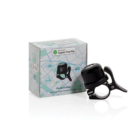 Велосипедный звонок Pedalfinder с технологией Find My, черный